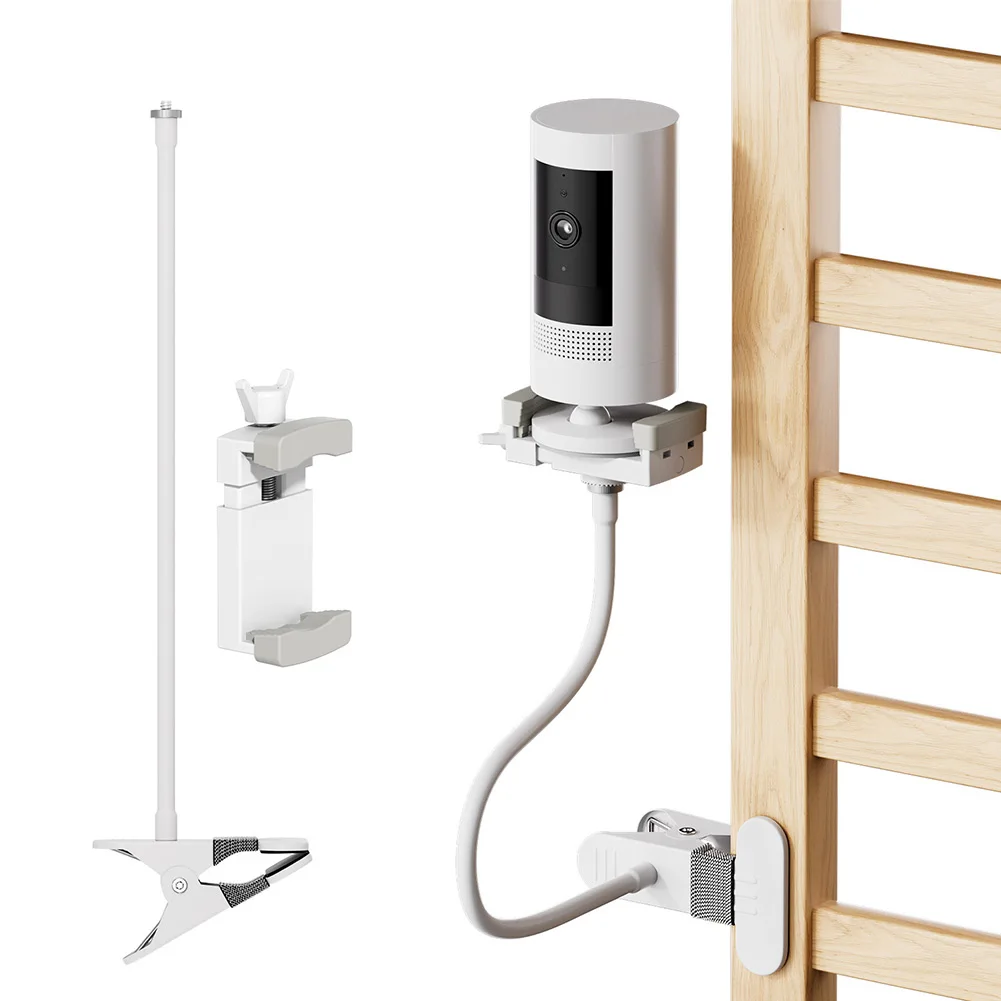 Punch-free Bendable Bracket Base Clip White Portable Baby Monitor Camera Holder Stand For Interface Camera Support