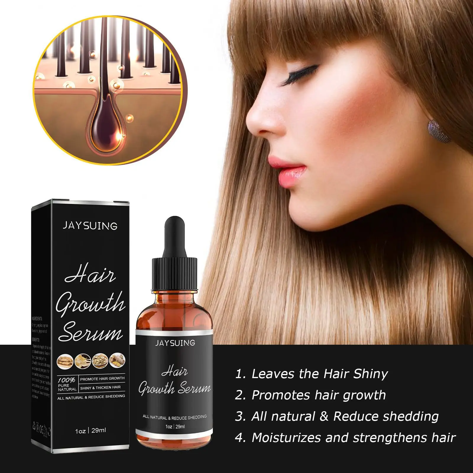Jaysuing Fast Hair Growth Serum Anti Preventing Hair Loss Treatment Dry Nourish Scalp Damaged Repair Essence Hair Growth Product #3