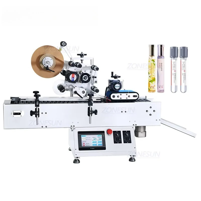 ZONESUN ZS-TB800 High Speed Automatic Sticker Small Cylinder Tube Round Vial Tabletop Horizontal Labeling Machine