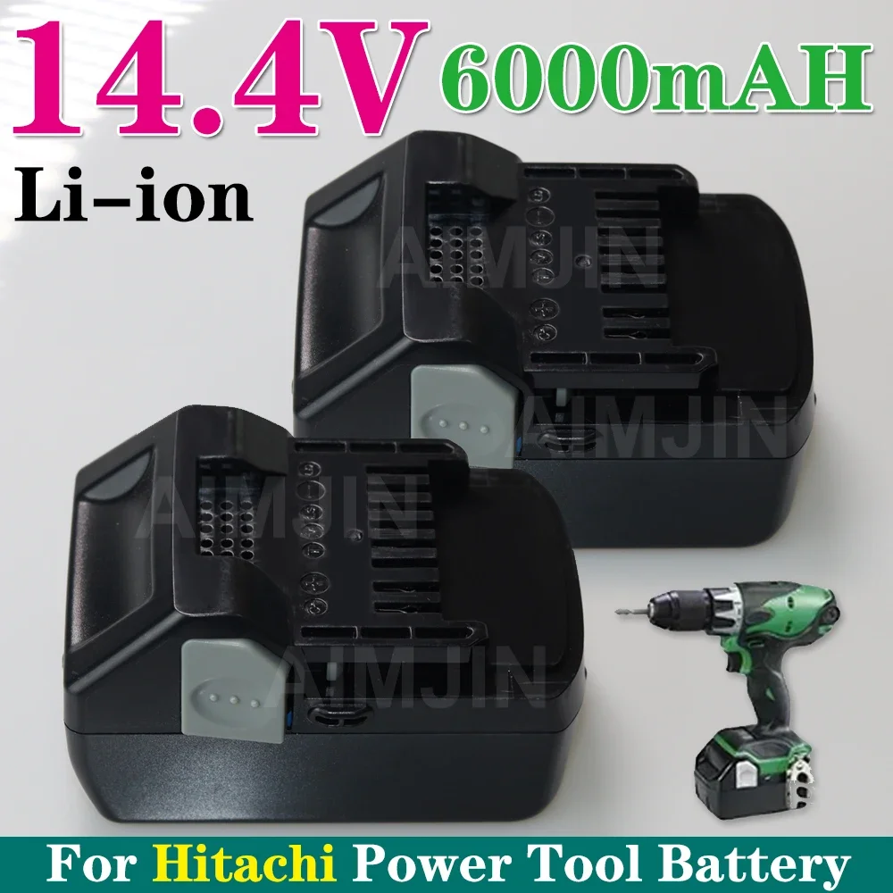 

6000mah Rechargeable Battery For Hitachi 14.4v 6.0Ah Replacement BSL1430 bsl1430 CJ14DSL BSL1440 CR14DSL BSL1415 Tool Battery