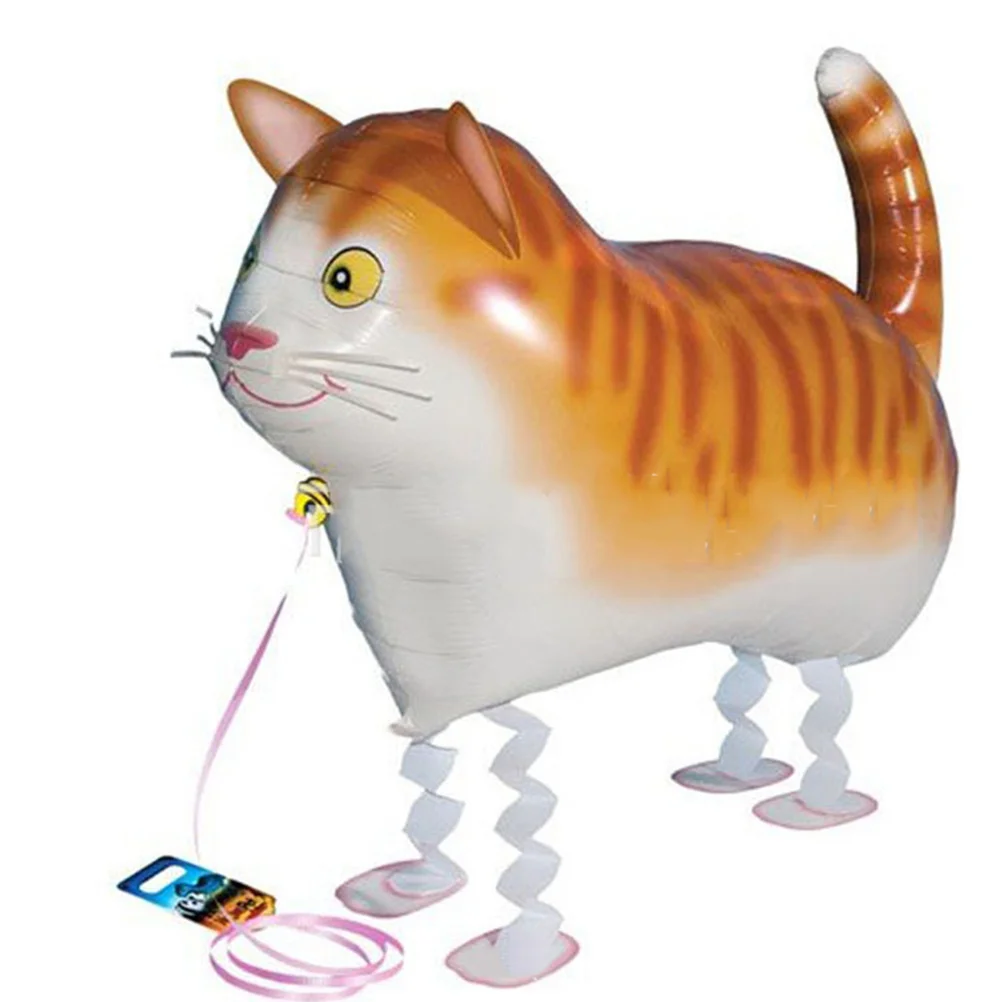 

5Pcs Cat Walking Balloon Set Premium Foil Animal Decor for Birthday Christmas Party Event Self-Sealing Leak-Proof Happy