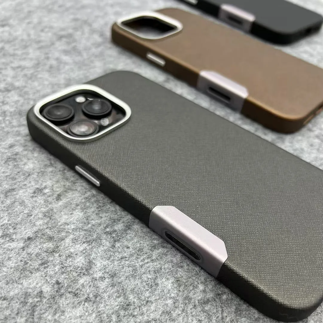 

16 Premium Leather Magnetic Attraction Case For iPhone 16 Pro Max With Camera Control Button Metal Camera Protection Coque Cover