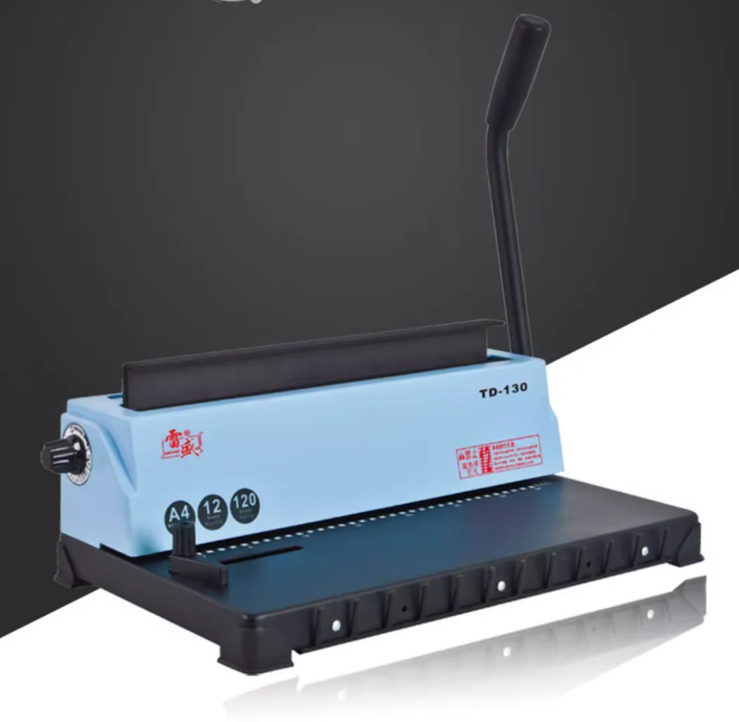 A 4 Wire Binding Machine Double Loop Wire Binder Office Binding Iron Ring 34 Square Holes Punch Holes And Binding 2 in 1 Combo