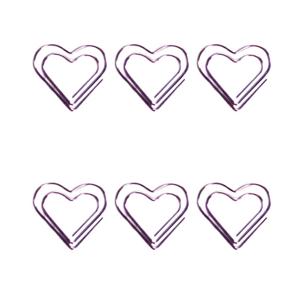 20Pcs Creative Paper Clips Metal Heart Shape Bookmark Clips for Notes Photos Documents Organizing Office School Supplies