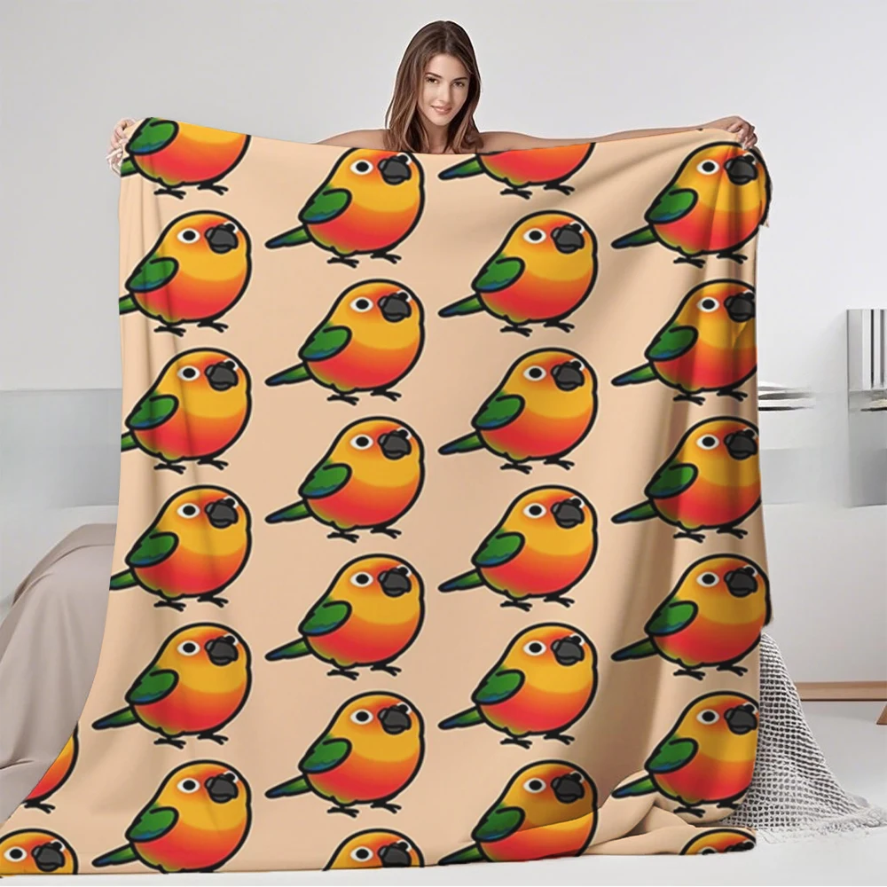 

Flannel Cozy Luxury Blanket Chubby Jenday Conure Quilted Bed Runner Bedsheet Wrinkle-resistant Durable Blankets Perfect