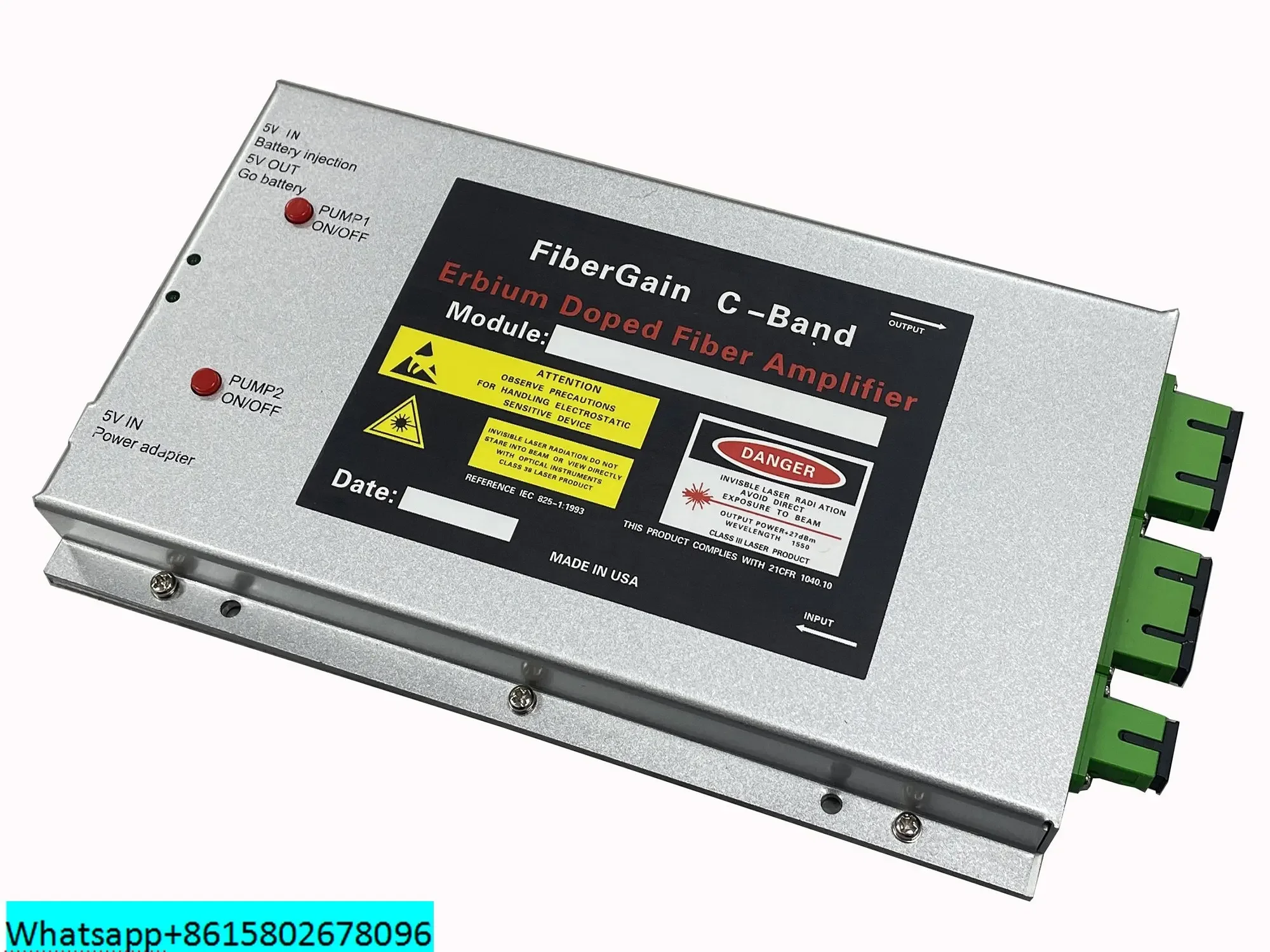 Mini 1550nm CATV Building ERBIUM-DOPED Optical Amplifier EDFA with 4x17dBm Output and Battery Power Supply