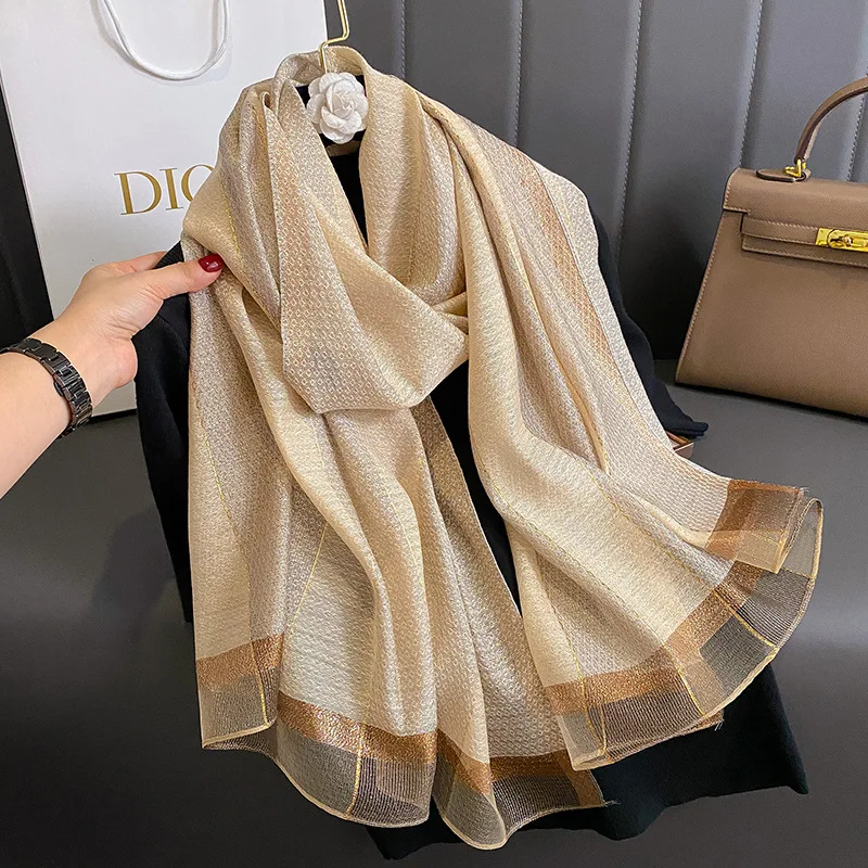 2024 sciarpa di lana di seta solida per le donne scialli sciarpe Summer Lady Hijab Winter Fashion Warm Long Bandana Foulard Pashmina Poncho