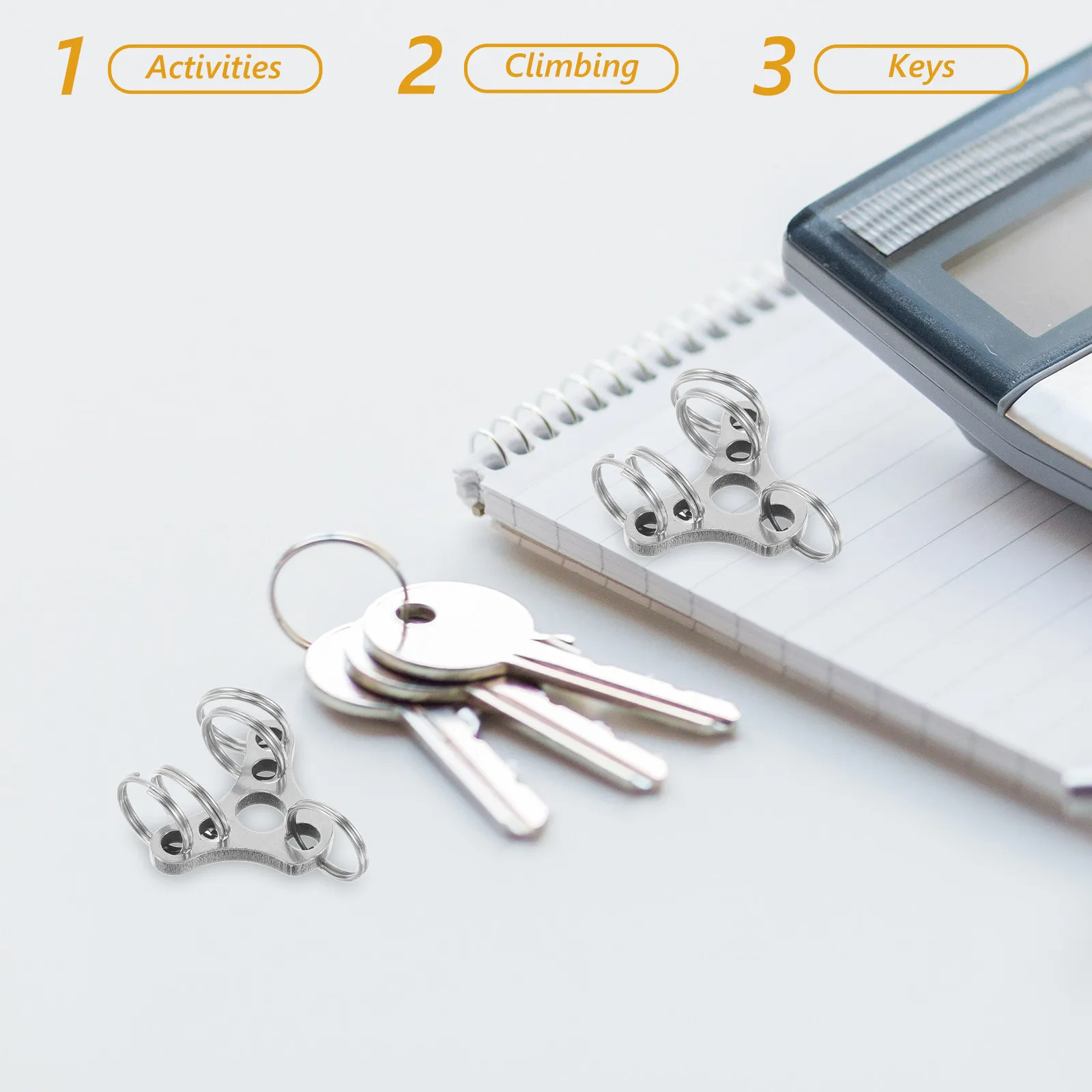 5Pcs Stainless Steel Keychain Clip Multifunctional Quick Release Carabiner Organizer for Hiking Camping Everyday