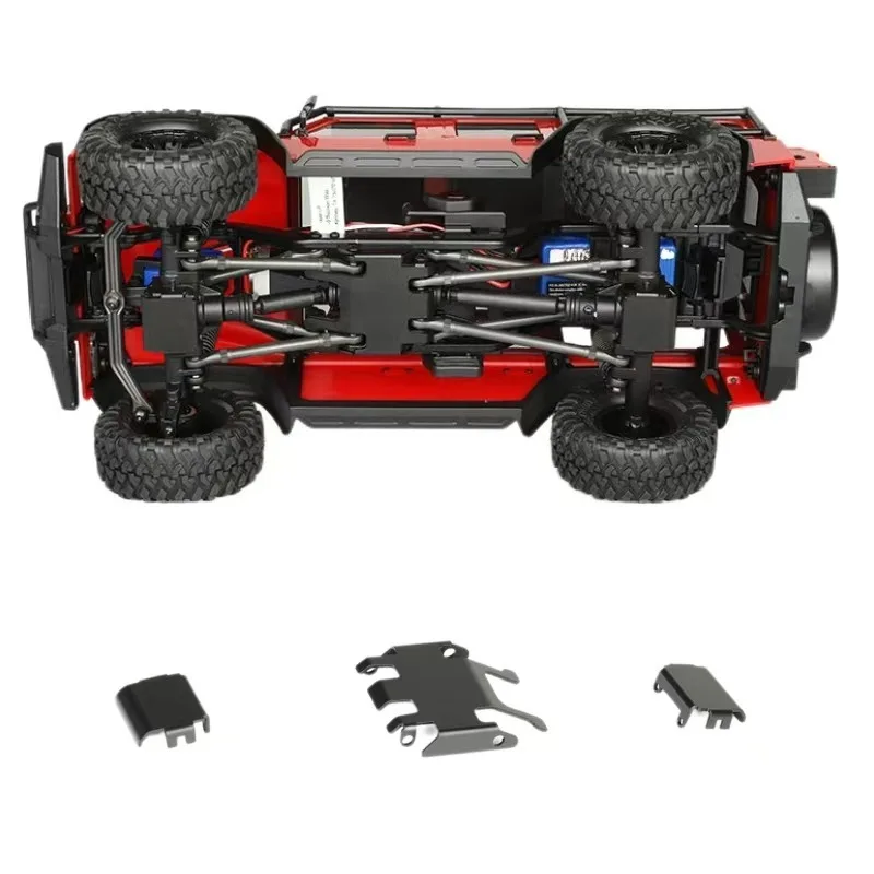 

RC Car Axle Chassis Armor Three-piece Set Stainless Steel Upgrade Modification Parts for 1-18 RC Crawler TRX4m