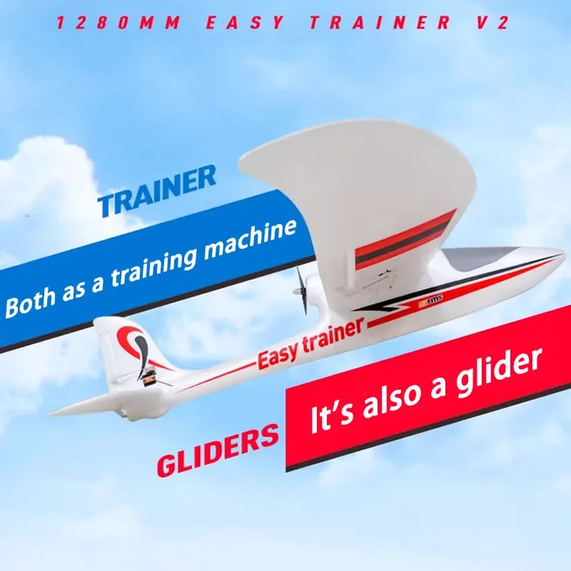FMS RC Airplane 1280mm Easy Trainer PNP 1280 V2 Durable EPO Beginner 4CH Model Plane Aircraft Avion Cheap Small Glider