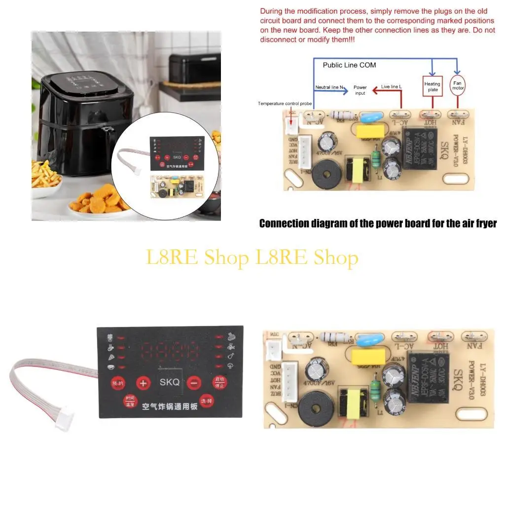 L8RE Easy installation Air Frying Control Board Precise Temperatures Regulation Energy Efficient Plastic Component