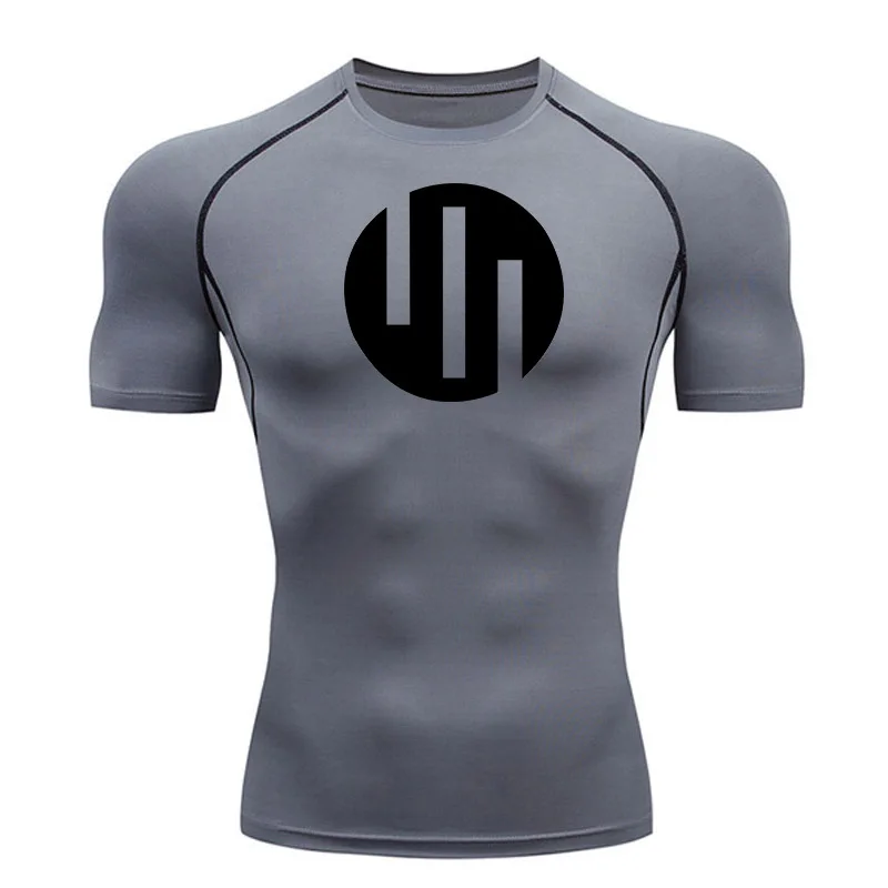Running T-shirt Short Sleeve White Compression Shirt Men's Gym Exercise Quick dry Sun Protection Sportswear Muscle shirt 4XL image 6