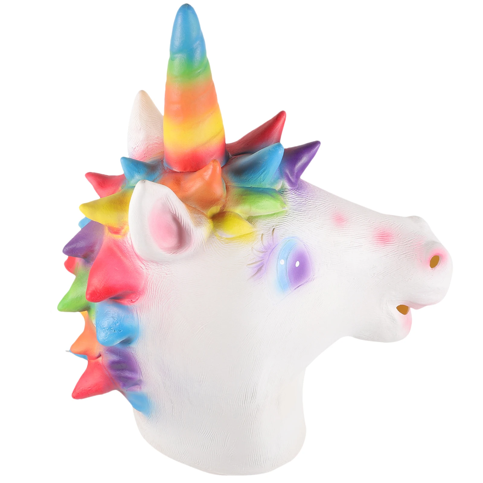 ยูนิคอร์นหัวหน้ากากสัตว์สําหรับผู้ใหญ่ Masquerade Party Props Full Head Unicorn ชุดคอสเพลย์ฮาโลวีน