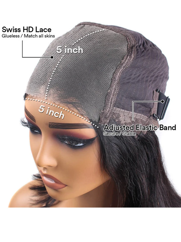 Ombre Lace Front Wig Human Hair Highlight Loose Deep Wave Pre Cut 5x5 Hd Lace Closure Wigs Human Hair No Glue 4/27 Brown Colored Wear And Go Glueless Honey Blonde Lace Frontal Wig Pre Plucked Wet And  image 8