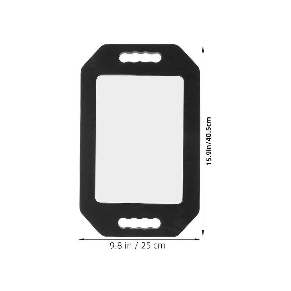 2pcs Handheld Rear View Mirror Large Rectangular Double Handle Foam Cushion Durable Lightweight Hair Salon Barber Mirror High