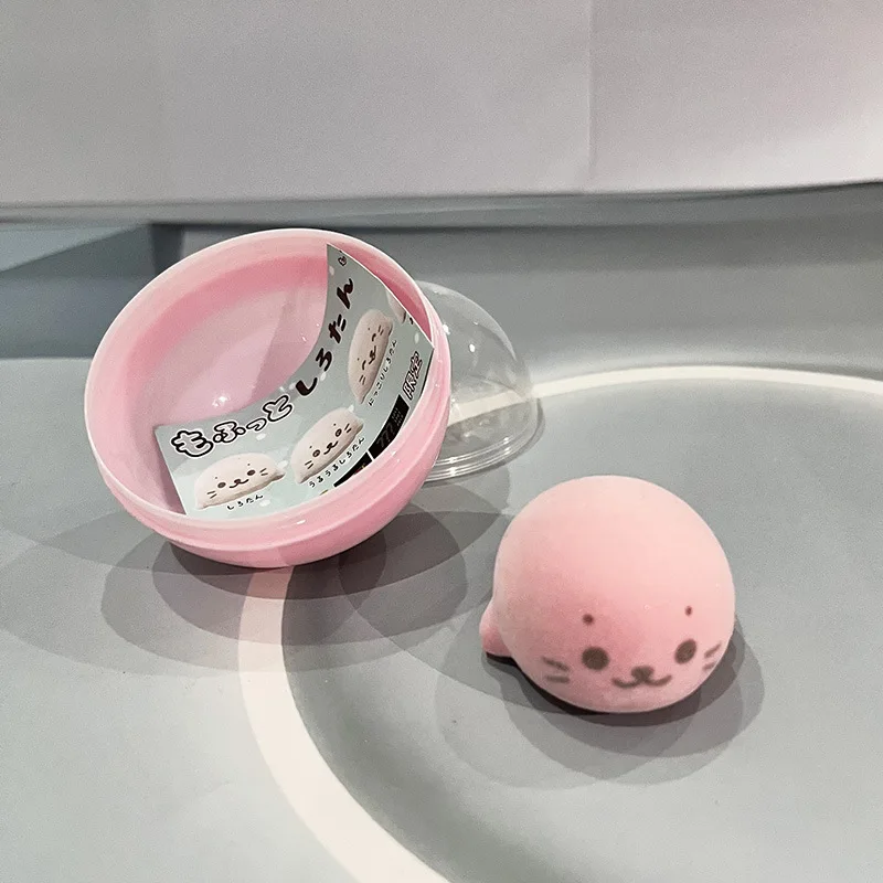 Japanische Original Nette Kreative Beflockung Mini Siegel Weiche Prise Zappeln Cartoon Meerestiere Stress Relief Squishy Lustige Ei Twister