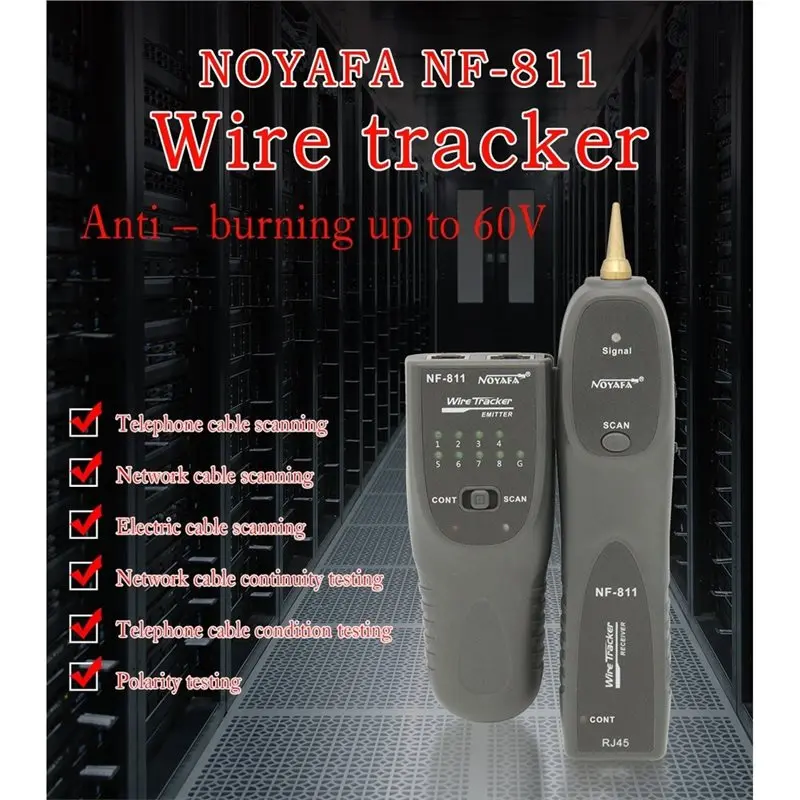 【CUSTOMER FAVORITE】Noyafa NF-811 Professional Network Line Finder For 4 Core Ethernet Cable Tracer Wiring Tool 60V Anti-Burn Tel