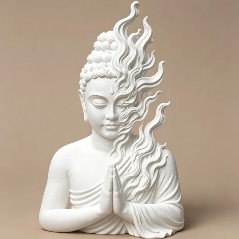1item 3D Printed Flame Buddha Statue Small Ornament, It Is a Nice Home Decoration, Suitable for Easter, Valentine's Day, Gifts F