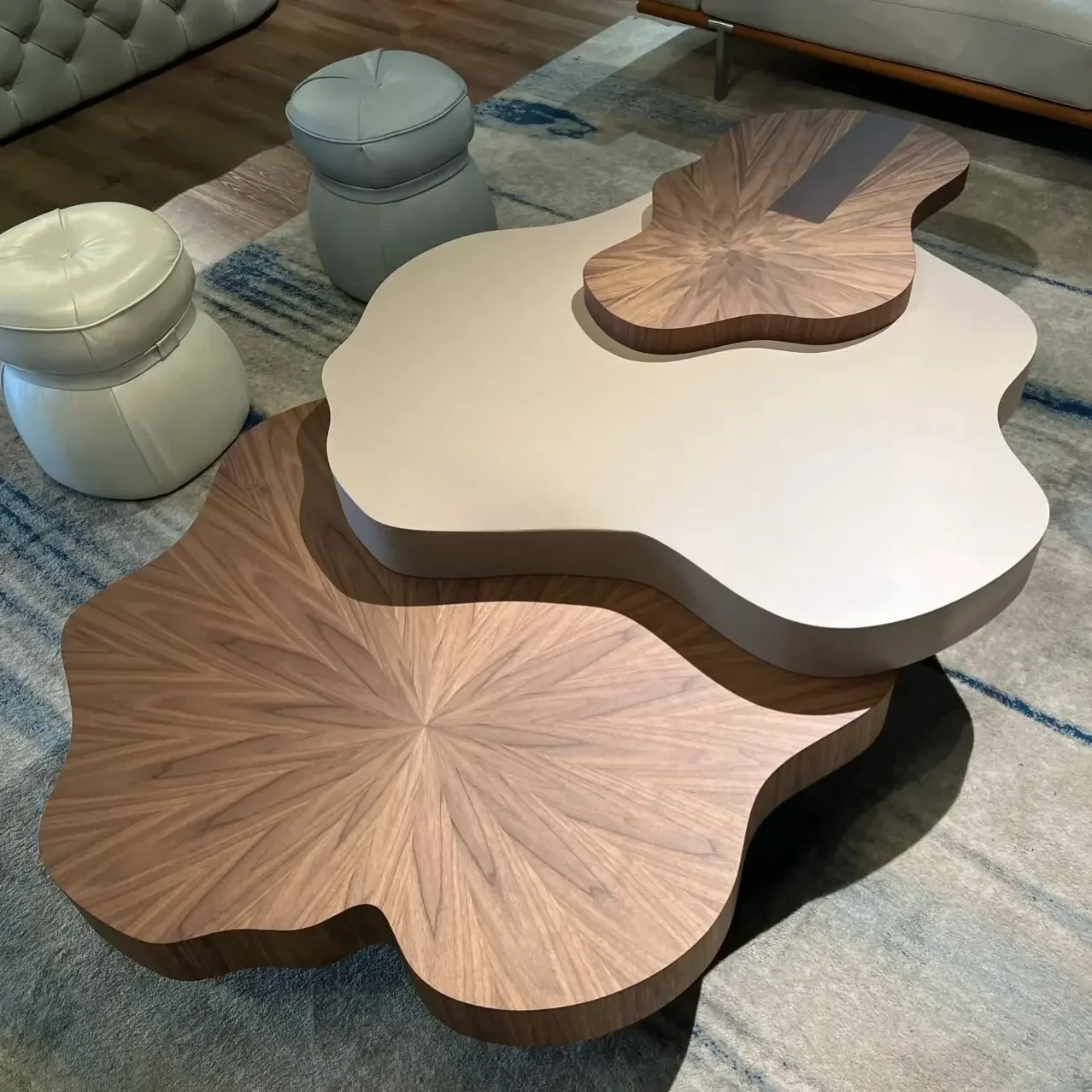 

Cream Fengyunduo Tea Table Solid Wood 2024 New Living Room Modern Light Luxury High Sense Stone Plate Tea Table