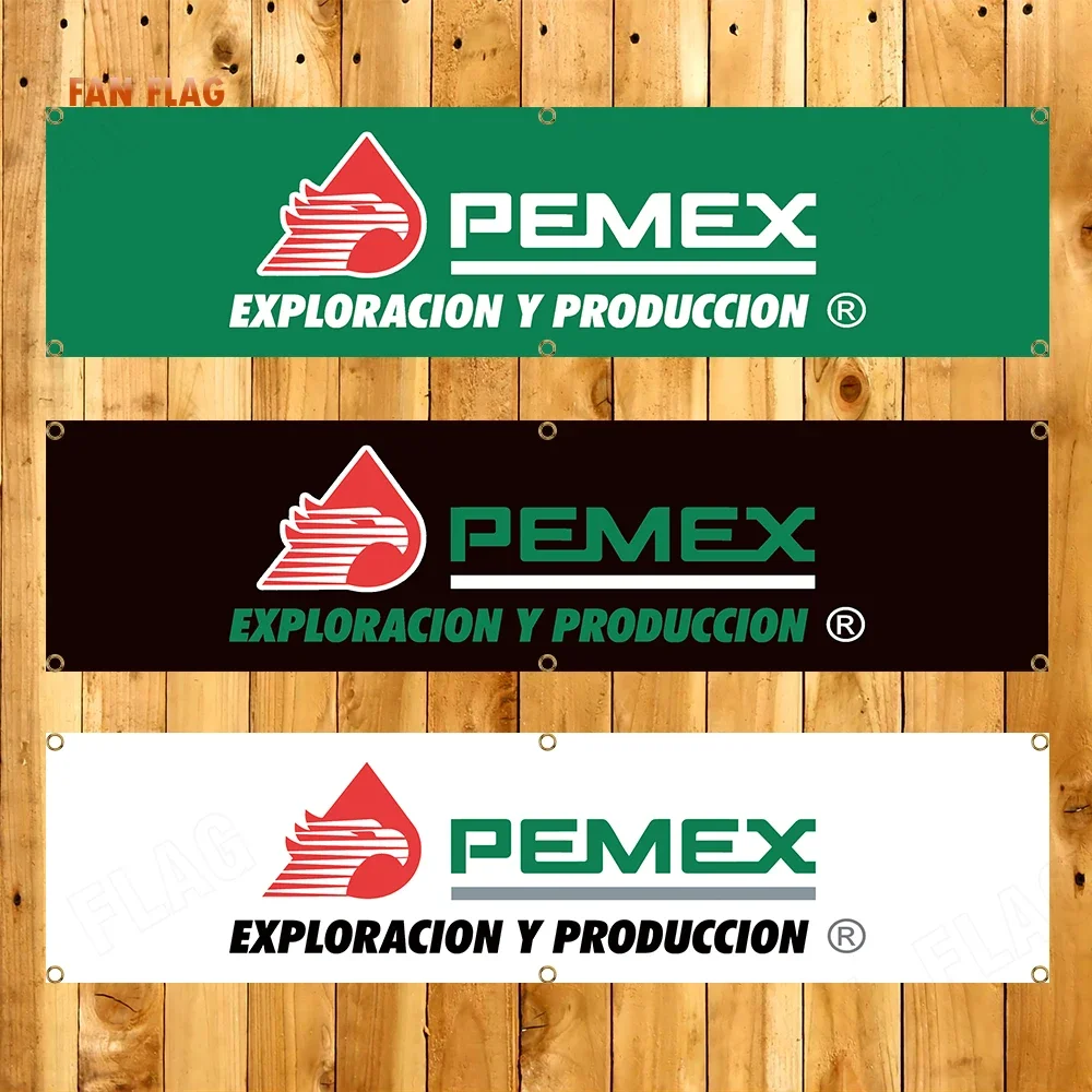 Bandera de aceite PEMEX de 60x240cm, pancartas de aceite para Motor de gasolina, pancartas de bandera de gasolina y combustible diésel, tapiz para coche y garaje, decoración para exteriores