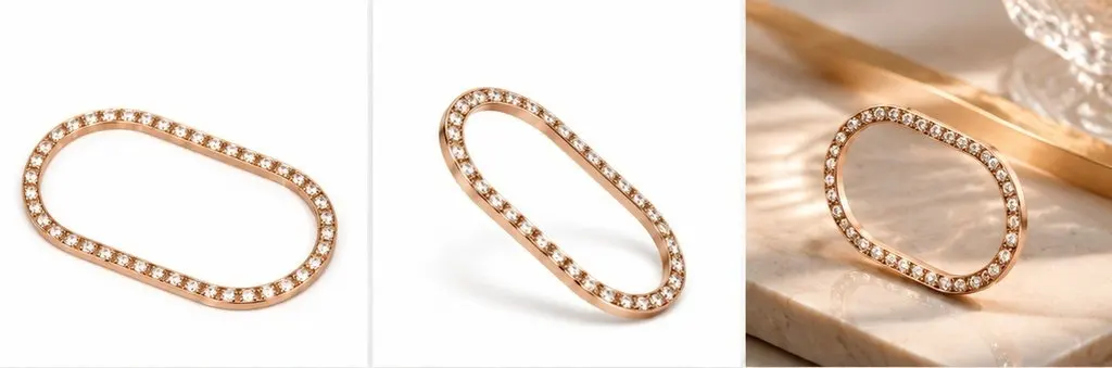Metal Camera Lens Protectors Phone Lanyard Frame Rose Gold Plated Iphonex Textured