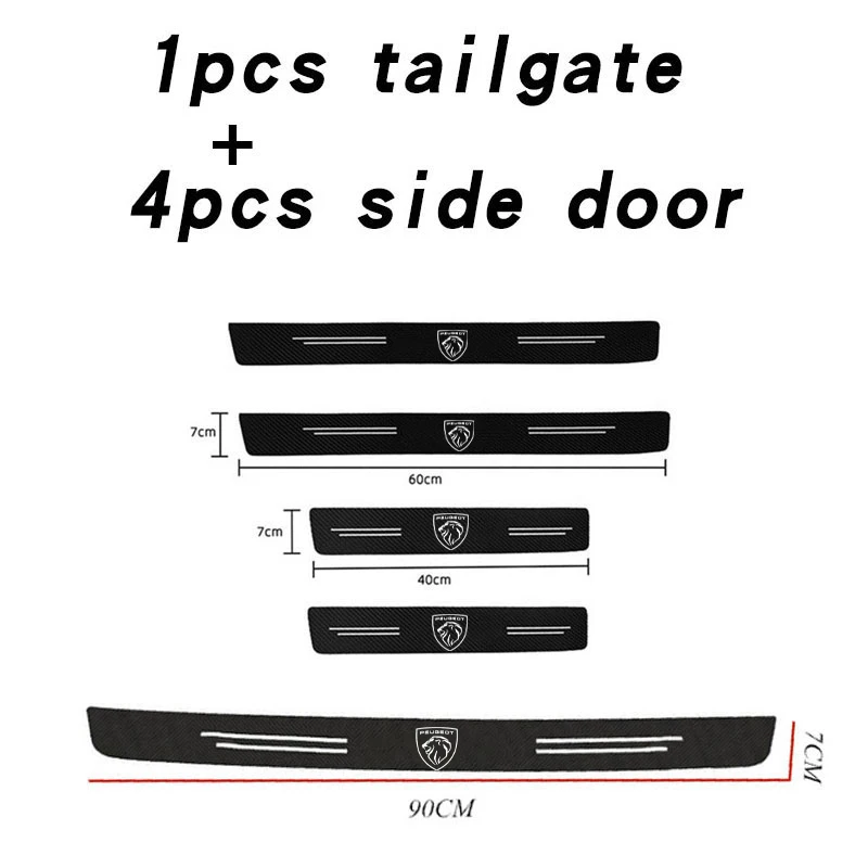 Koolstofvezel Kofferbak Bumper Beschermende Sticker Voor Peugeot 408 4008 308 3008 Rifter 5008 508 2008 208 301 RCZ accessoires