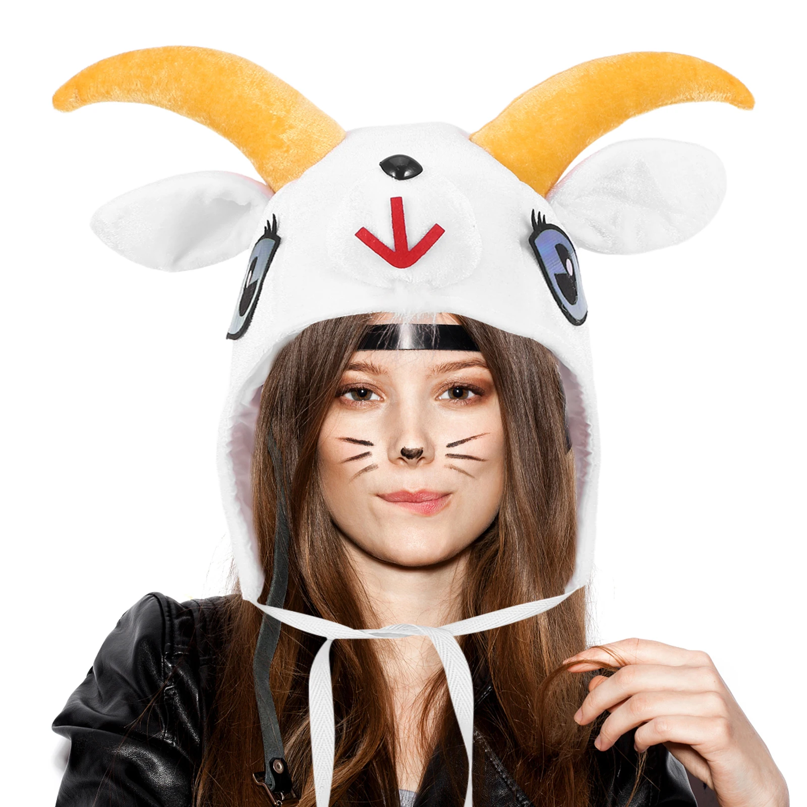 Cartoon Ziege Kostüm Hut Schafe Kopfbedeckung Ohren Hörner Party Kopfbedeckung Cosplay Foto Requisiten Kreative Lustige Tier Hut