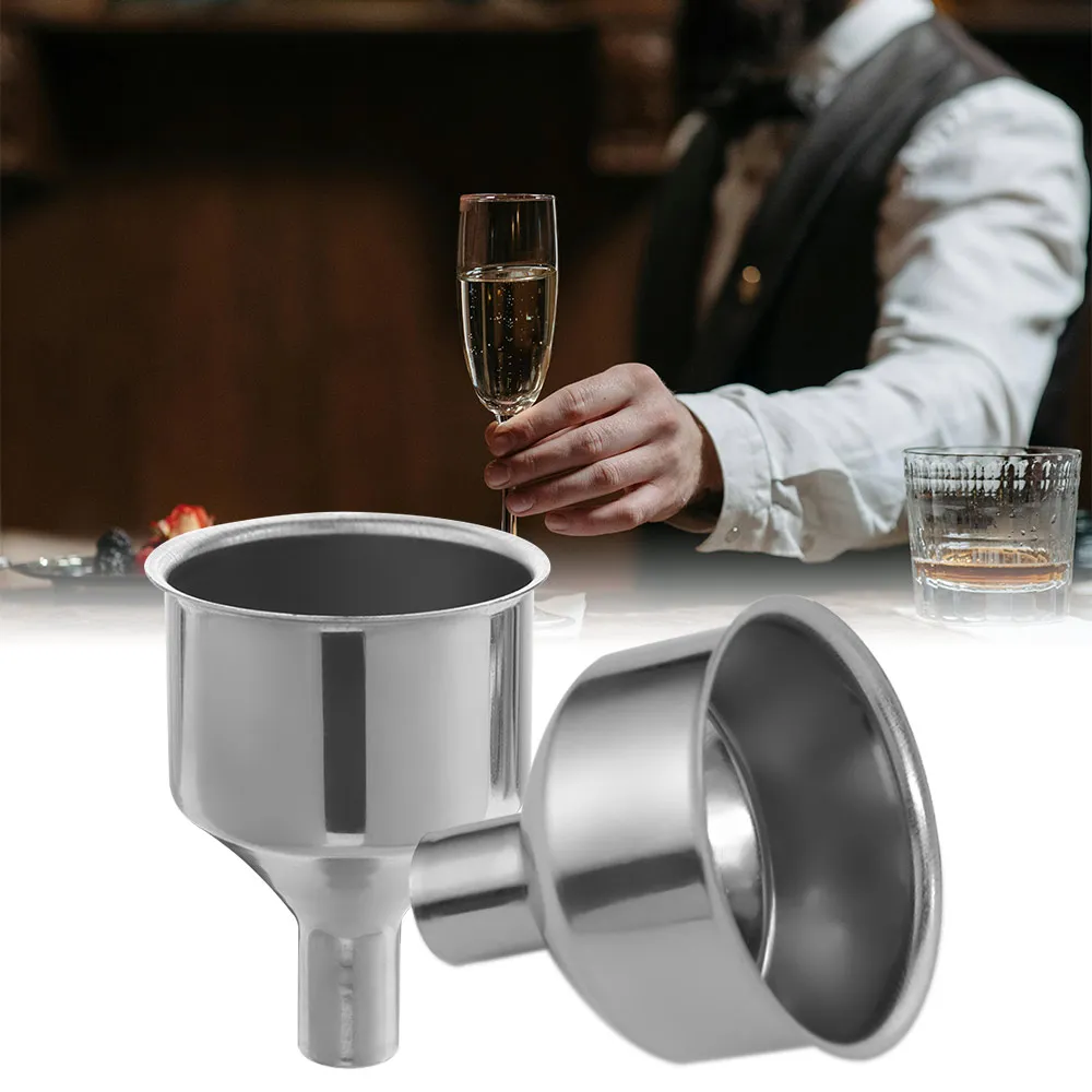 Small Mouth Stainless Steel Funnel Anti-Drip Conical Shape Bar Wine Funnel S/M/L Universal Mini Kitchen Liquid Dump Tool