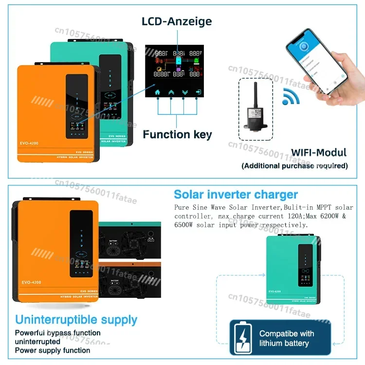 عاكس شمسي هجين خارج الشبكة للمنزل Anern 3.6 Kw 4.2 Kw 6.2 Kw #5