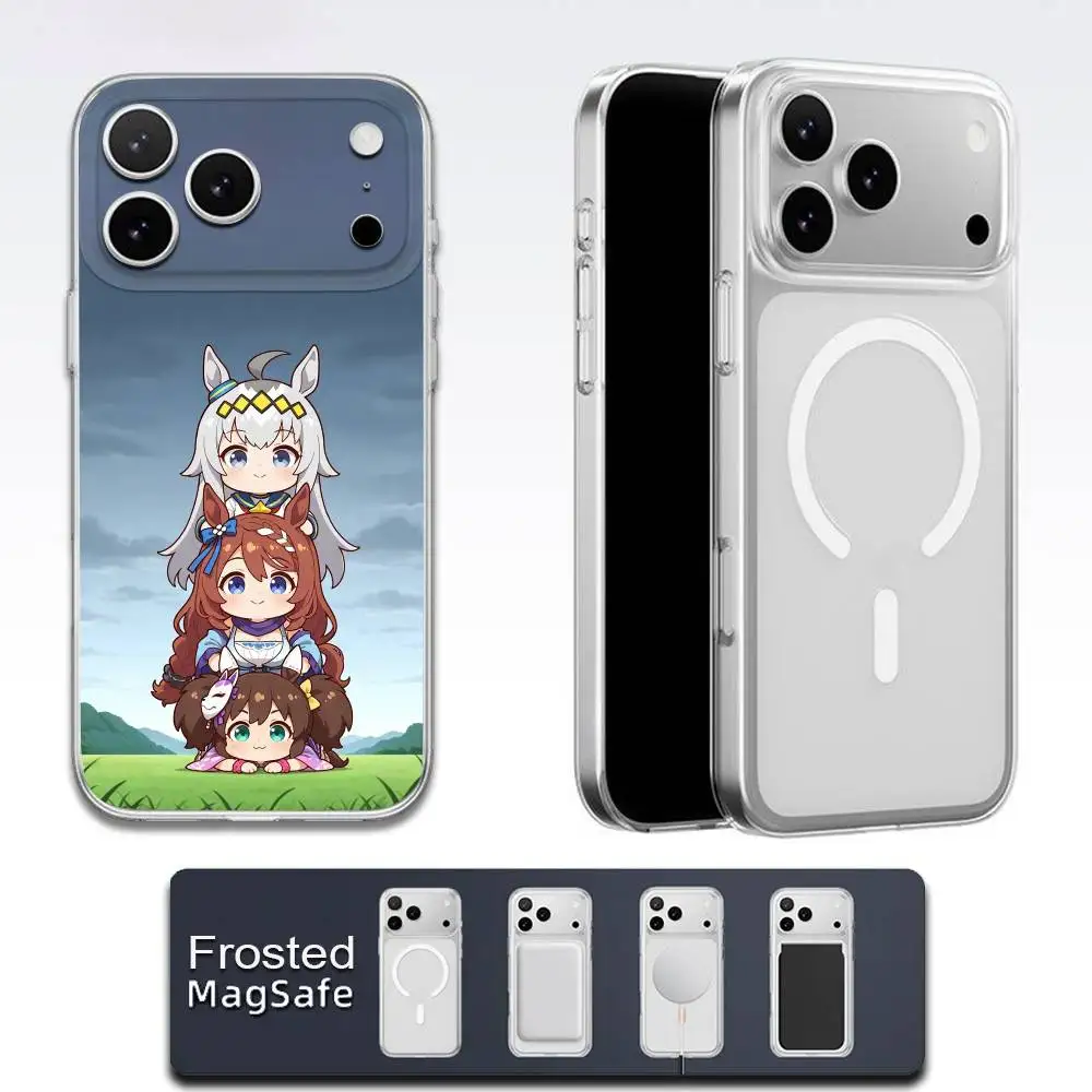 حافظة هاتف U-Uma Musume Pretty Derby Oguri لهاتف iPhone 17,16,15,14,13,12,11,Pro,Max,Plus,E,Air,Mini Magsafe شفافة #6
