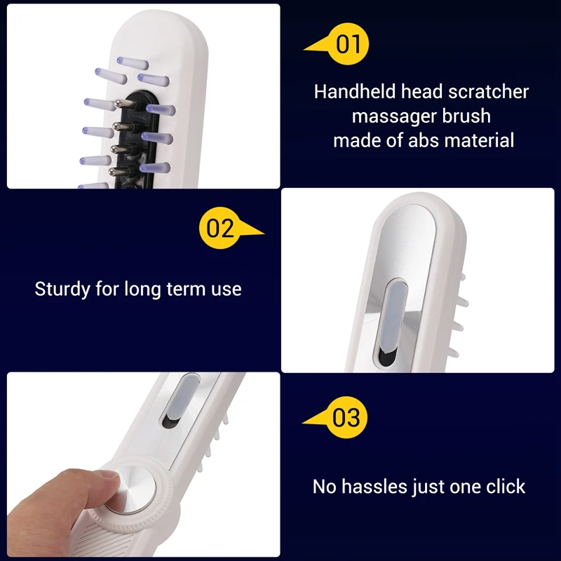 Электрический аппликатор для масла для волос с красным синим светом для женщин и мужчин, прочный многофункциональный ручной массажер для скребка-A58E