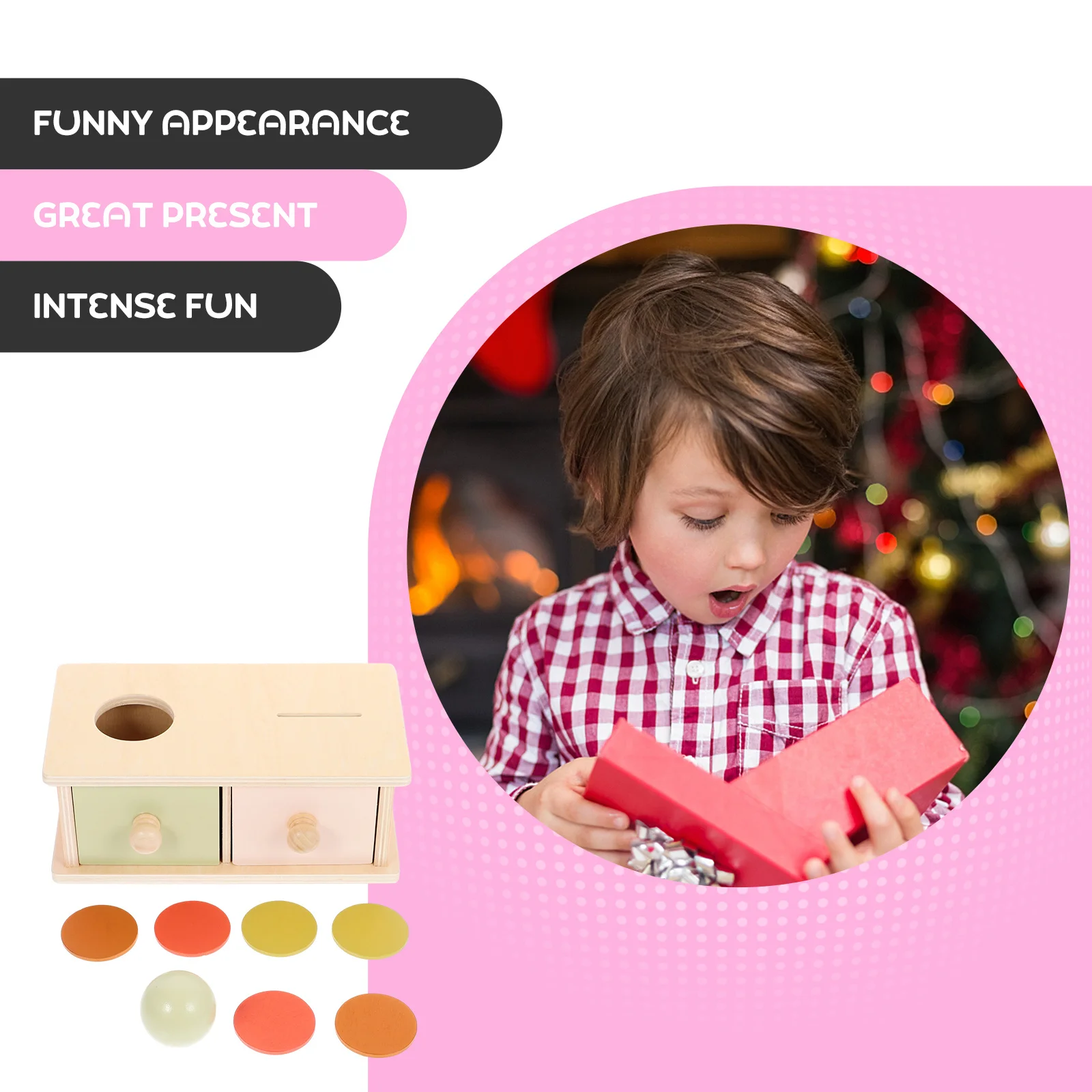 1Set Holz Ball Lagerung Box Kinder Sensorischen Lernen Werkzeug Eltern-kind-Interaktion Langlebige Münze Box Spielzeug