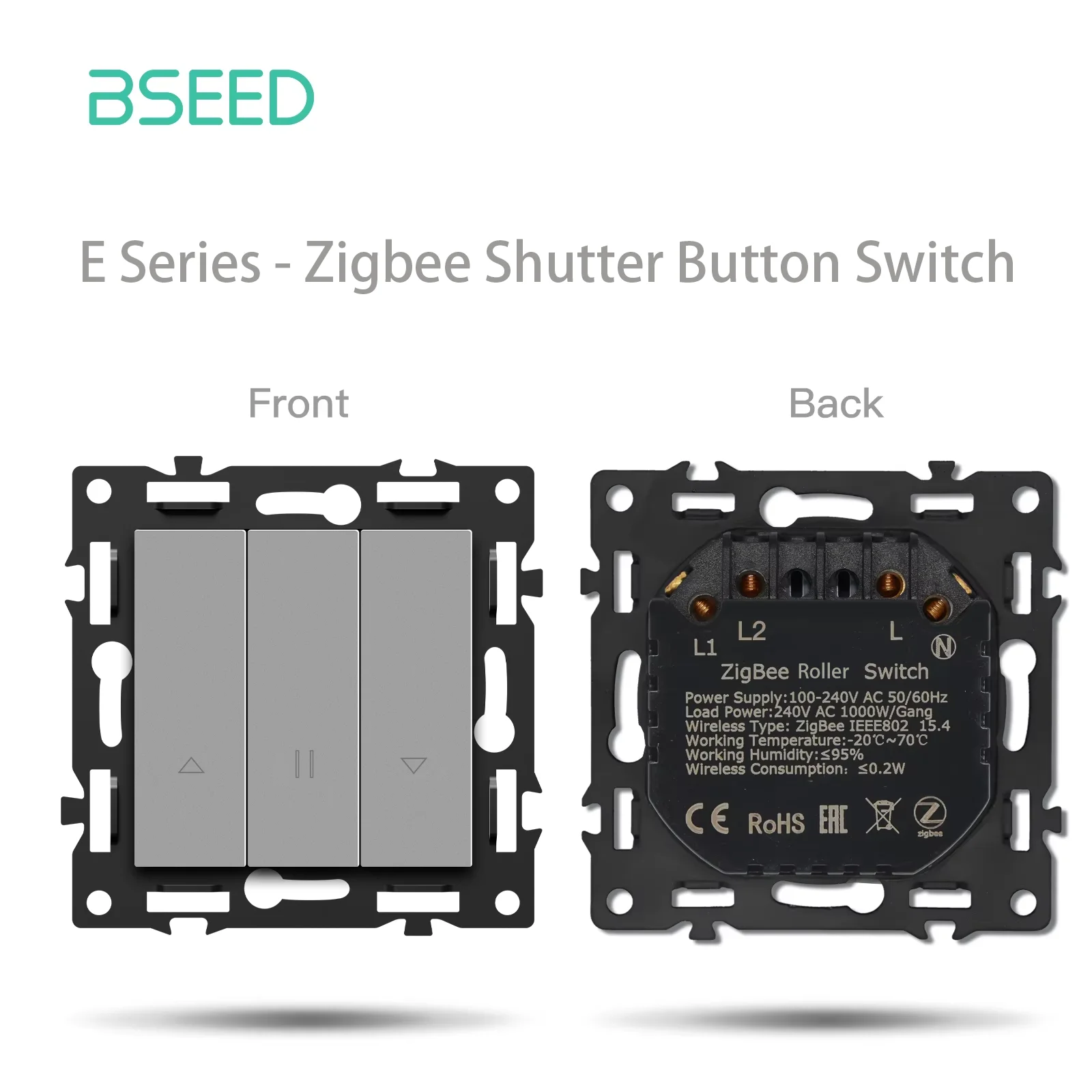BSEED Zigbee Smart Mechanische Taste Schalter Funktion Teile Tuya Alexa Control EU Buchse Teile Glas Panels DIY Zubehör 7