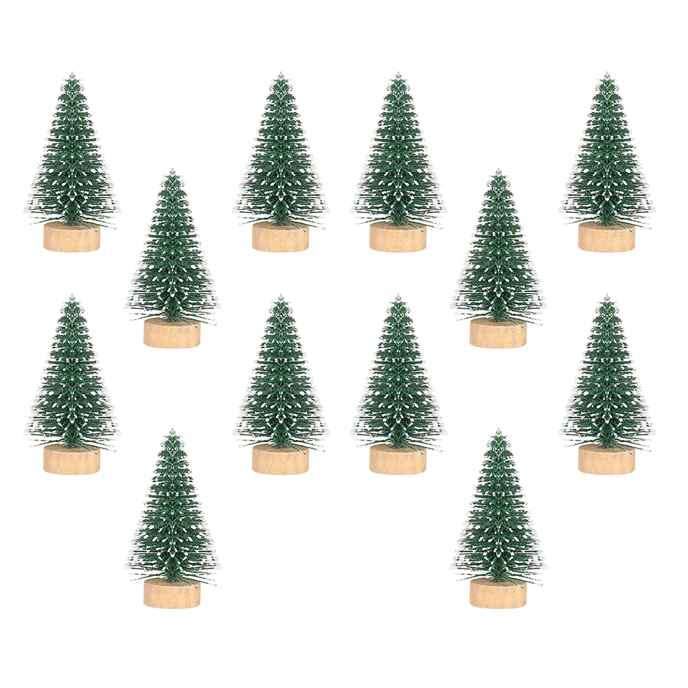 

12 Pcs Christmas Tree Decor Mini Xmas Household Centerpiece Cedar Desktop Fake nament Gift Party Display Home Holiday