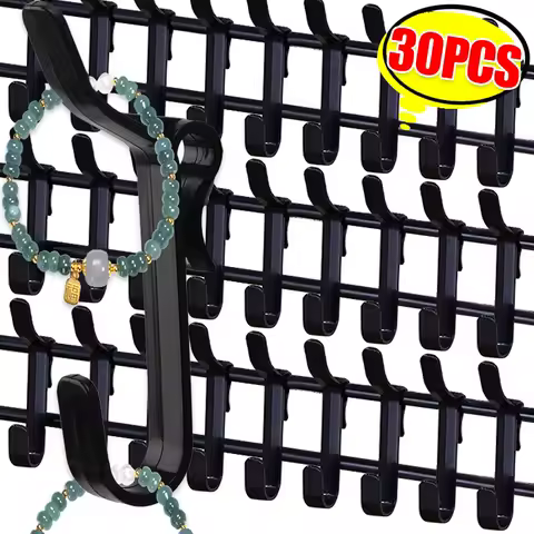 30/1Pcs Pegboard Hooks Coat Hat Storage Rack Buckle Style Clothes Hooks Household Bathroom Bedroom Grid Board Hooks Accessories