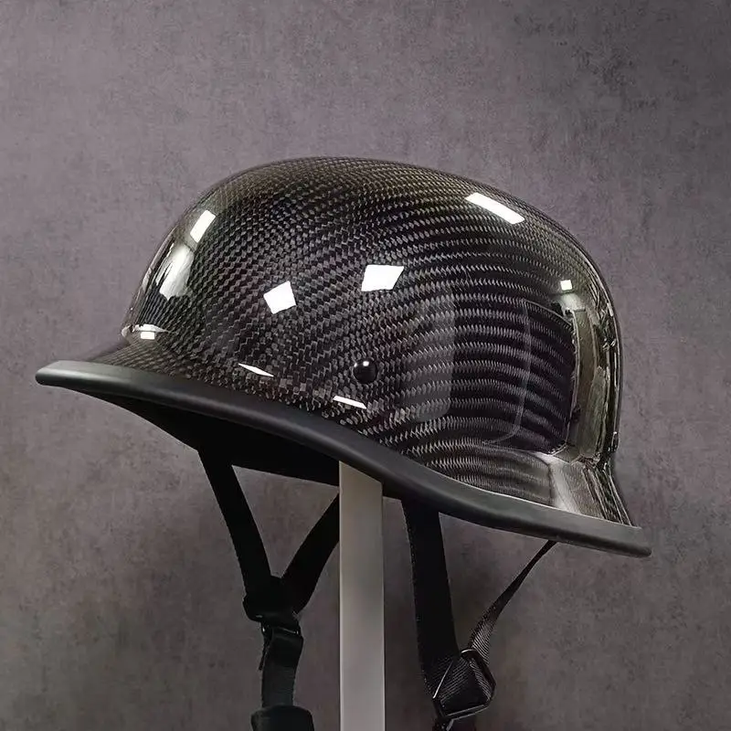 

2025 Kaese Прочный полушлем из углеродного волокна 3K, сертифицированный DOT, легкий дизайн, безопасный стильный шлем для верховой езды Para Motos