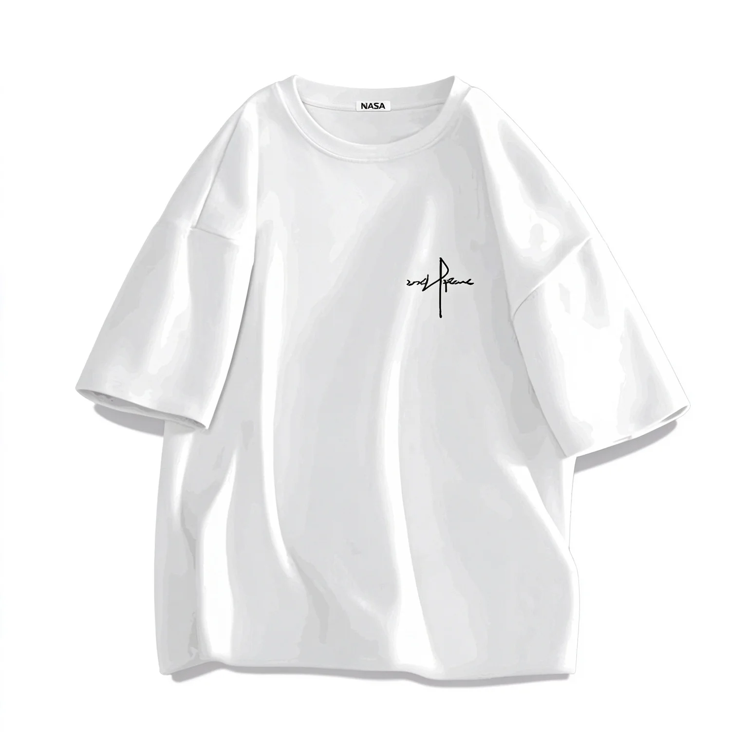 Silk-coated Coolness Short-sleeved Men's and Women's Summer Minimalist Cute Little-expression Printed Loose T-shirt