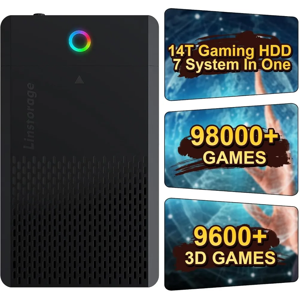 Big Discount 14TB Retro Gaming HDD 98000+ Games Plug & Play 7 Systems 9800+ 3D 1000+ High-End PC USB 3.1 Portable for Windows