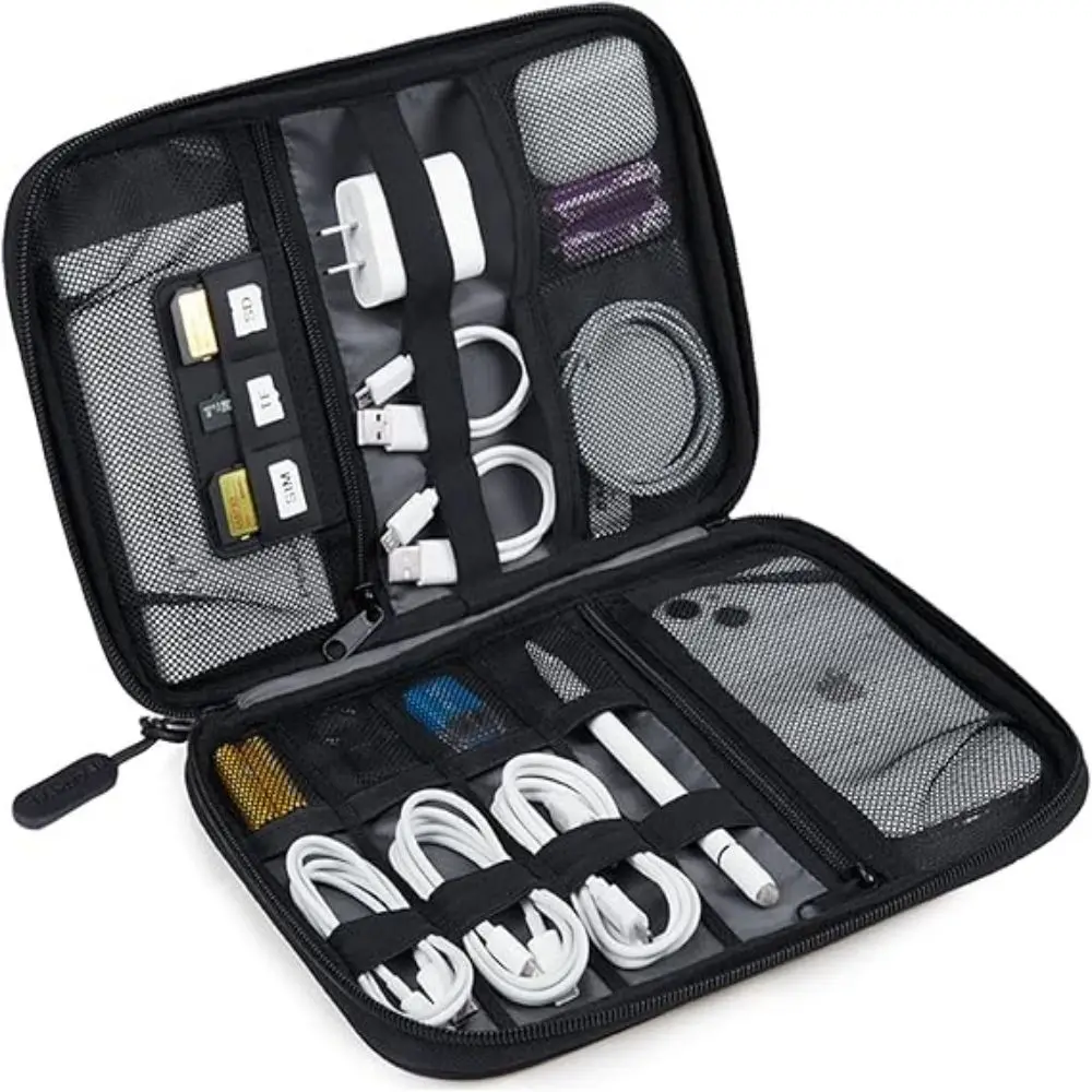 Electronics Organizer Travel Case, Small Cable Organizer Bag for Essentials, Tech Organizer as Accessories, Cord Organizer for