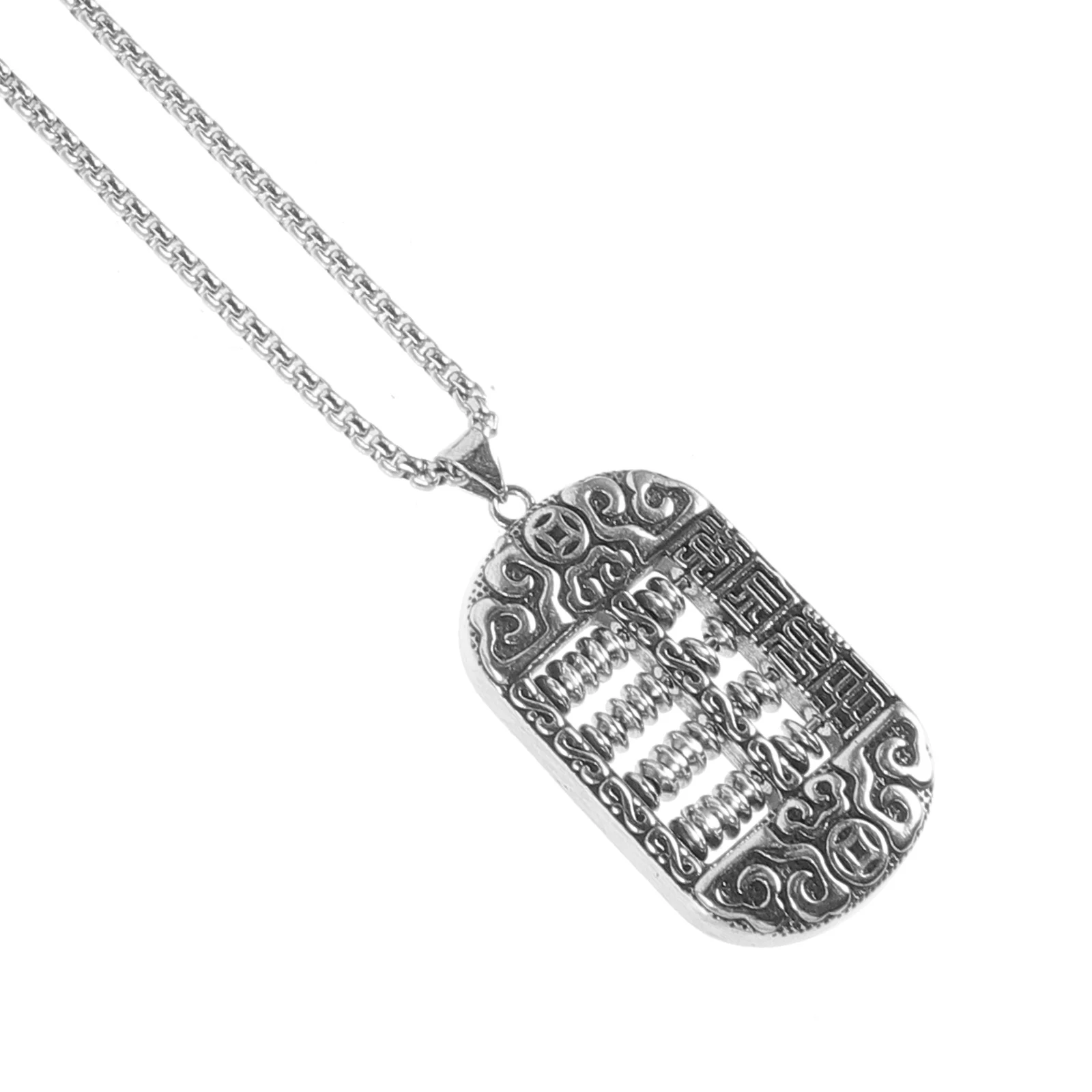 

Abacus Charm Necklace Creative Stainless Steel Pendant Jewelry for Men Women Unique Design Party Banquet Gift Abacus Necklace