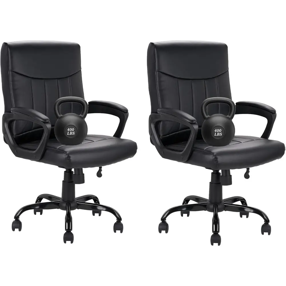 

Ergonomic Swivel Office Chair with Lumbar Support and Padded Armrests for Home Desk, 2-Pack