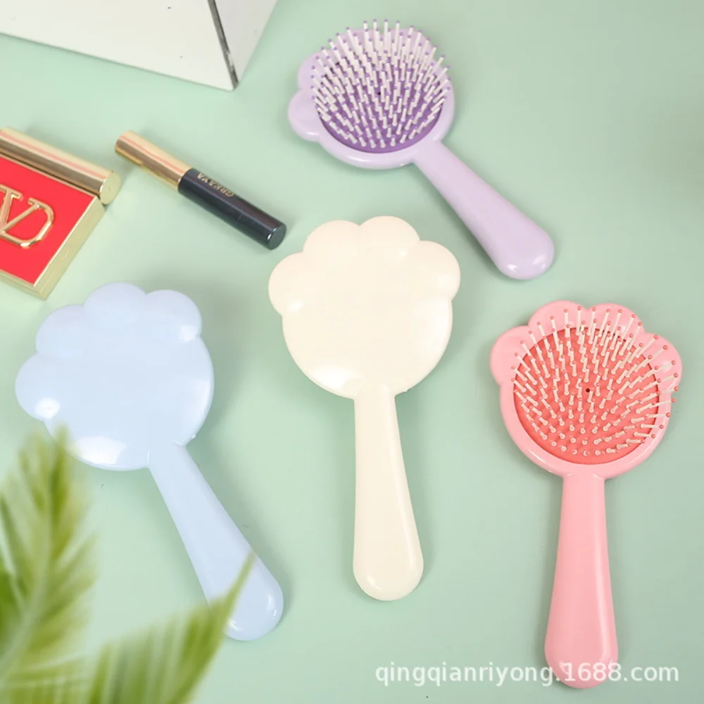 Solid Color hand-held Cat's Paw Shape Comb Traveling Portable Small Massage Comb Women Girl Air Cushion Hair Brush Styling Tool
