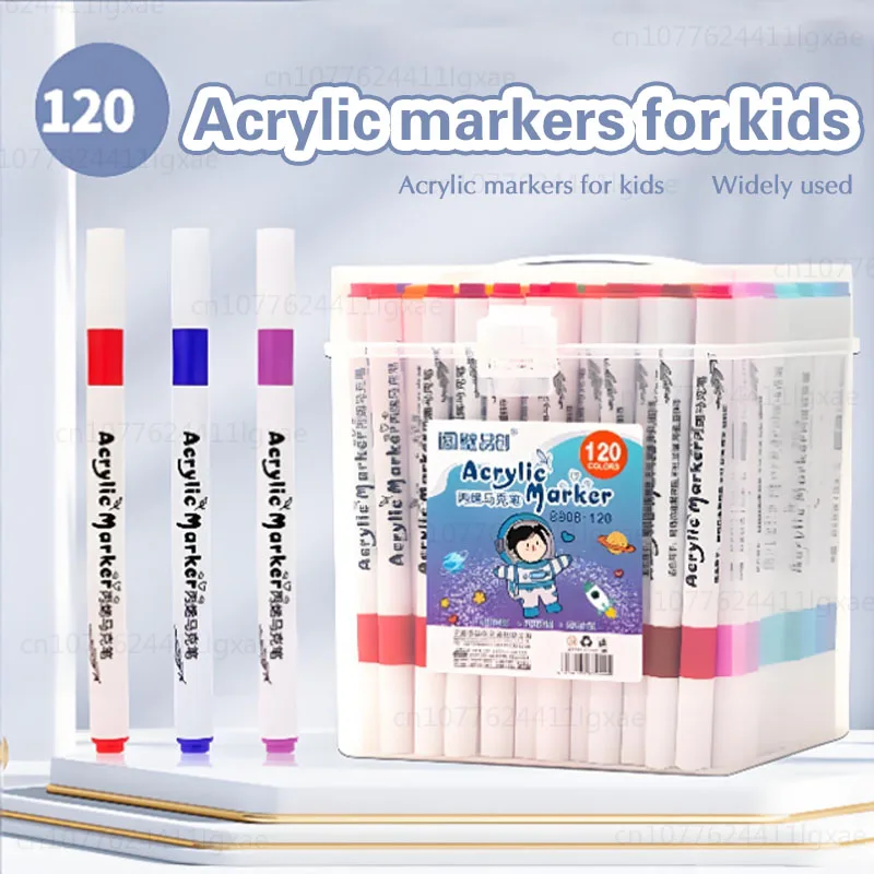 

12-120 Colores Set Acrylic Paint Art Marker Pen Rock Painting for Kids Graffiti Stone Ceramic Glass Wood DIY Crafts Art Supplies