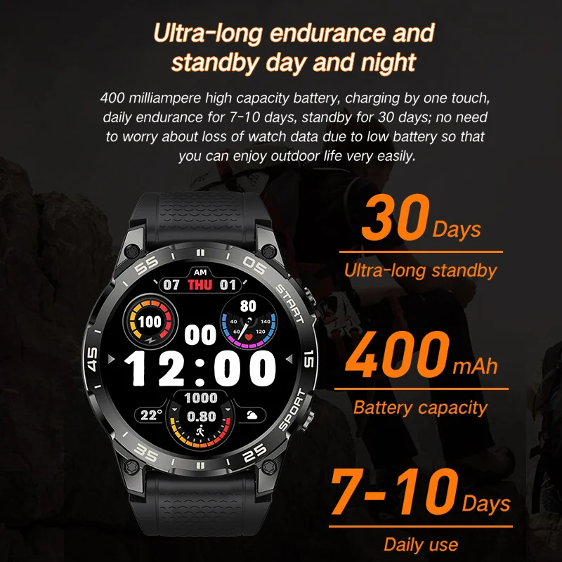 MASX S57A smart watch 1.43\'\' AMOLED high definition Display 420mAH bluetooth call Military-grade Toughnes Waterproof Sport watch