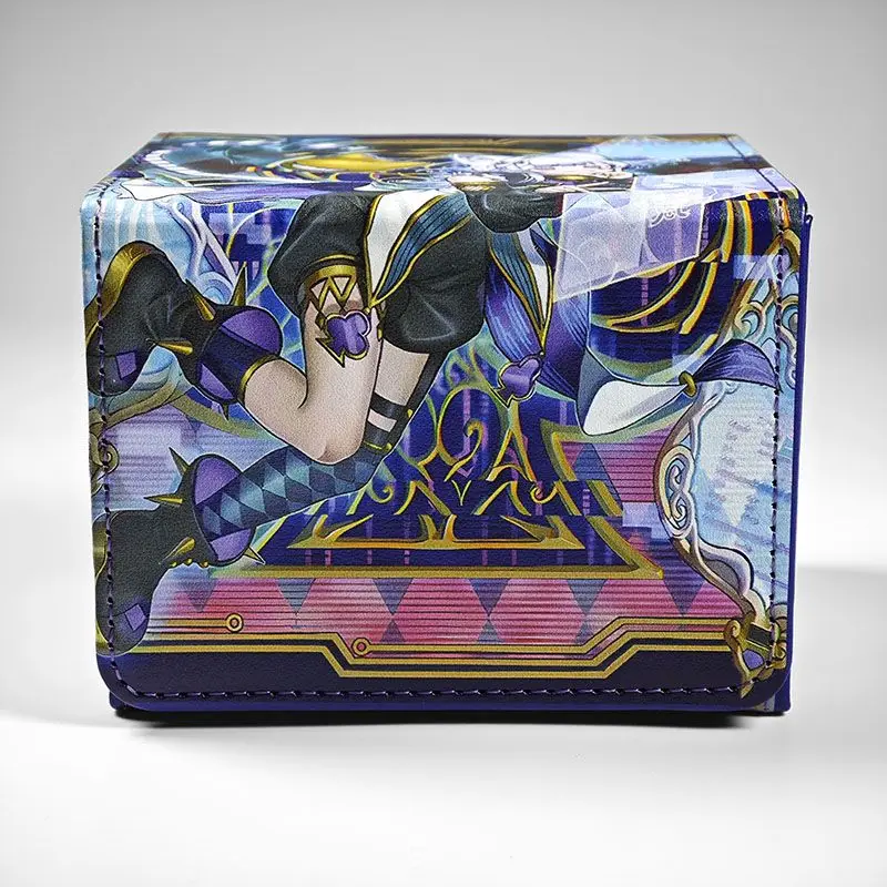 Yugioh M∀LICE HEARTS OF CRYPTER Deck Box Cheshire Cat Figures Cosplay Yu-Gi-Oh! OCG Trading Cards Pu Leather Collection Box 100+