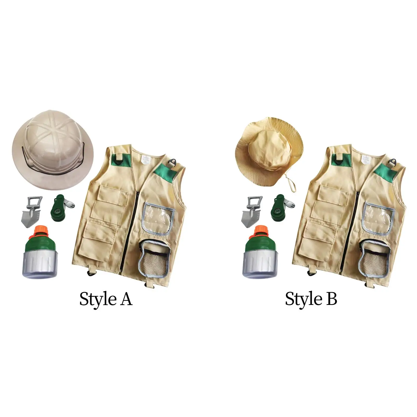 

Kids Camping Gear Explorer Kits, Washable Cargo Vest Dress up, Role Play