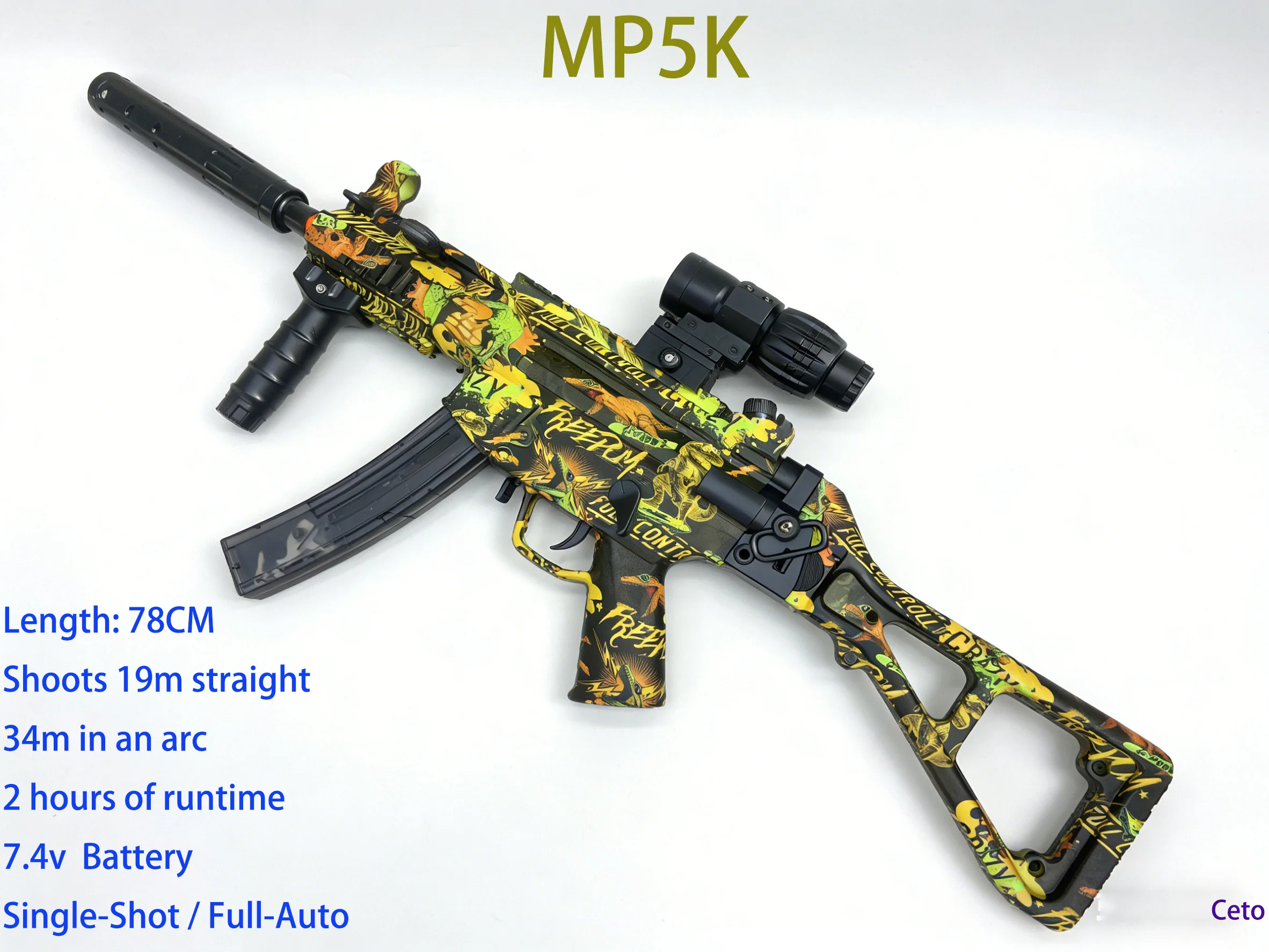 ปืนเจลแบลสเตอร์ 7.4V รุ่นอัพเกรด - ยิงแม่นยำ 20 เมตร & ยิงอัตโนมัติเต็มรูปแบบ, ของเล่นต่อสู้กลางแจ้งแบบไฟฟ้าสำหรับผู้ใหญ่และวัยรุ่น, ของขวัญสำหรับผู้ใหญ่ที่สมบูรณ์แบบ