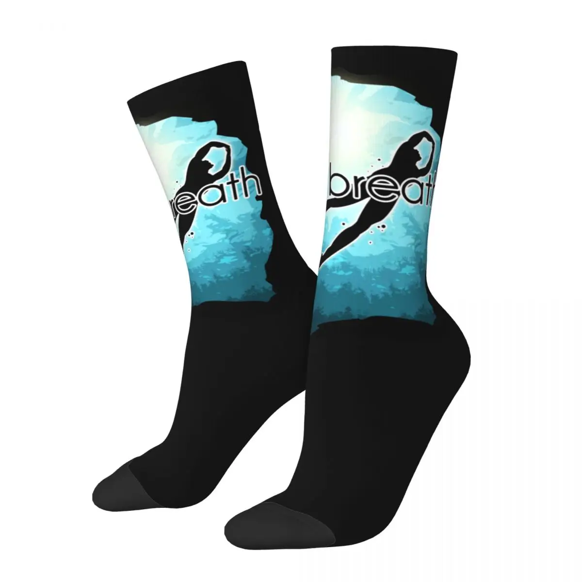 Colorful One Breath Freediving Football Socks Scuba Diver Funny Diving Dive Polyester Long Socks for Unisex Sweat Absorbing