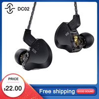 CCZ DC02 HiFi Wired Earphones Dynamic In Ear Earphones Stereo Earphones with Detachable Cable, Suitable for Musician Enthusiasts