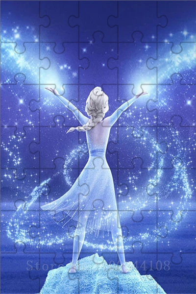 Disney Princess Elsa Wooden Puzzles Frozen Cartoon Movies 35 Pieces Mini Size Jigsaw Puzzle for Children Intelligence Education